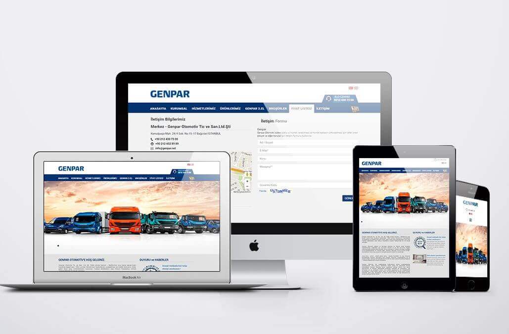 GENPAR Otomotiv Web Tasarımı 